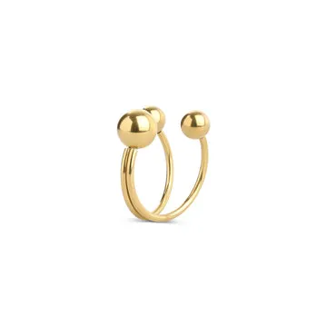 Timi of Sweden Ida Metal Bead ring stål guld 10 mm