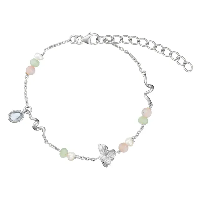 Bykjaergaard Divine armbånd blad ædelstene sølv