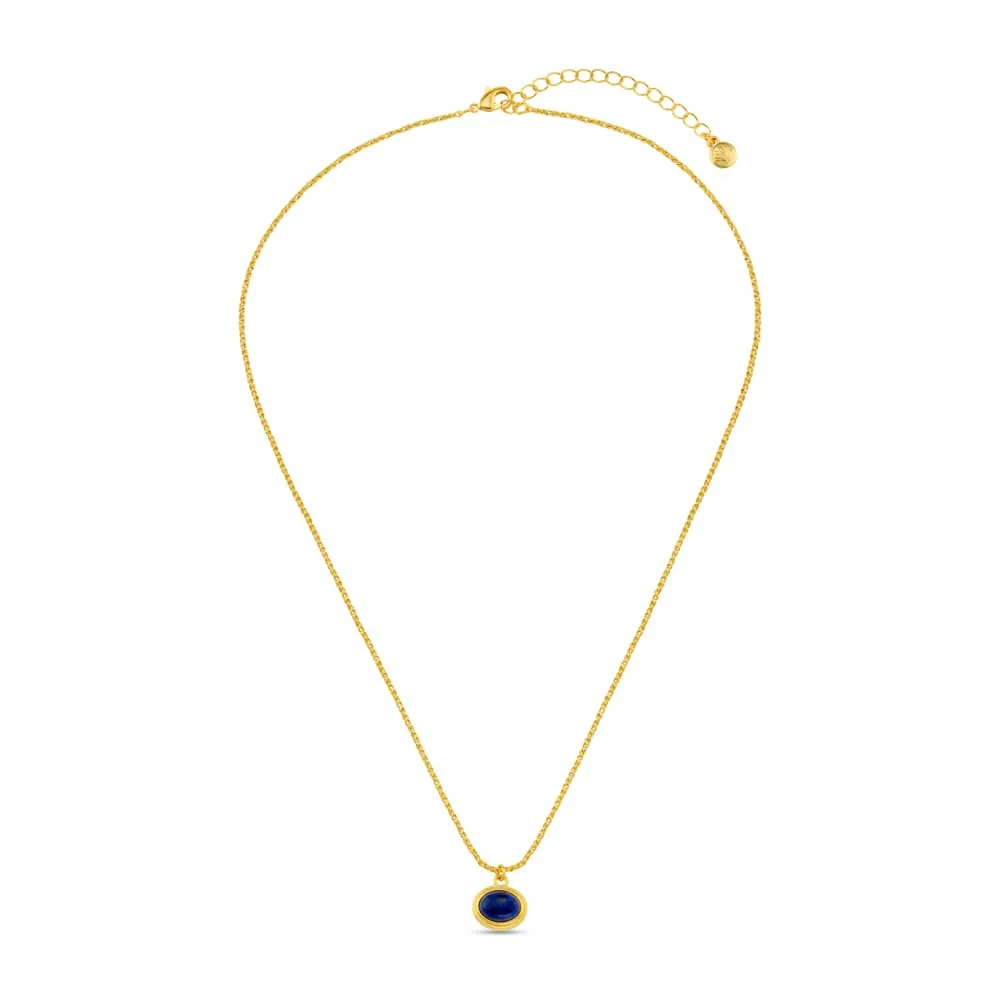 Orelia Semi-Precious Lapis Charm halskæde guld blå sten