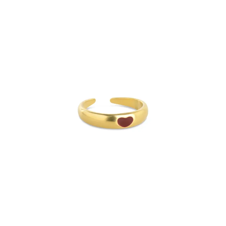 TIMI OF SWEDEN Odette Heart ring hjerte forgyldt justerbar