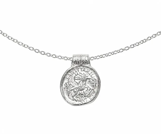 Wos Amulet halskæde sølv mønt 97 cm