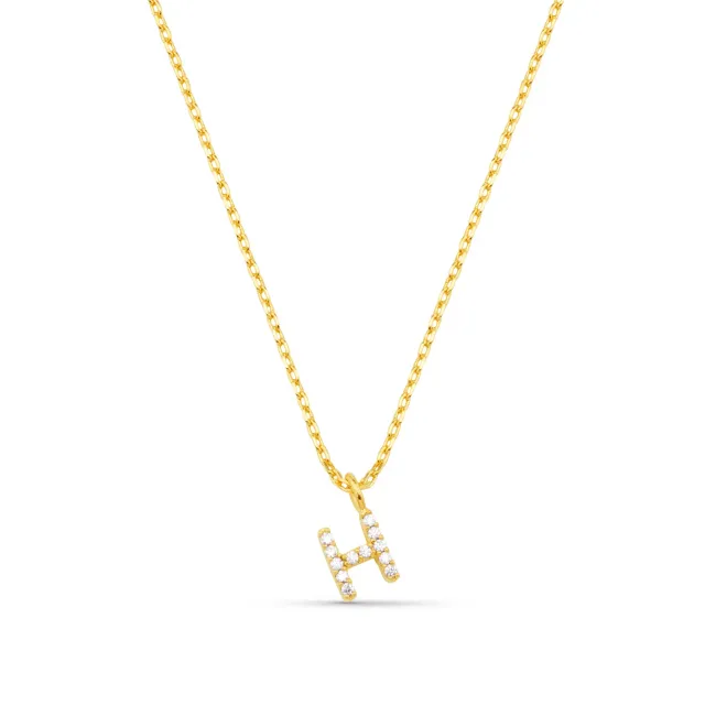 Orelia H Pavé Initial halskæde forgyldt H
