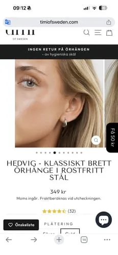 TIMI OF SWEDEN Hedvig Classic Wide hoops øreringe rustfrit stål