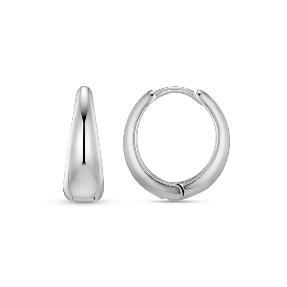 Orelia Large Tapered Hoop øreringe sølv store