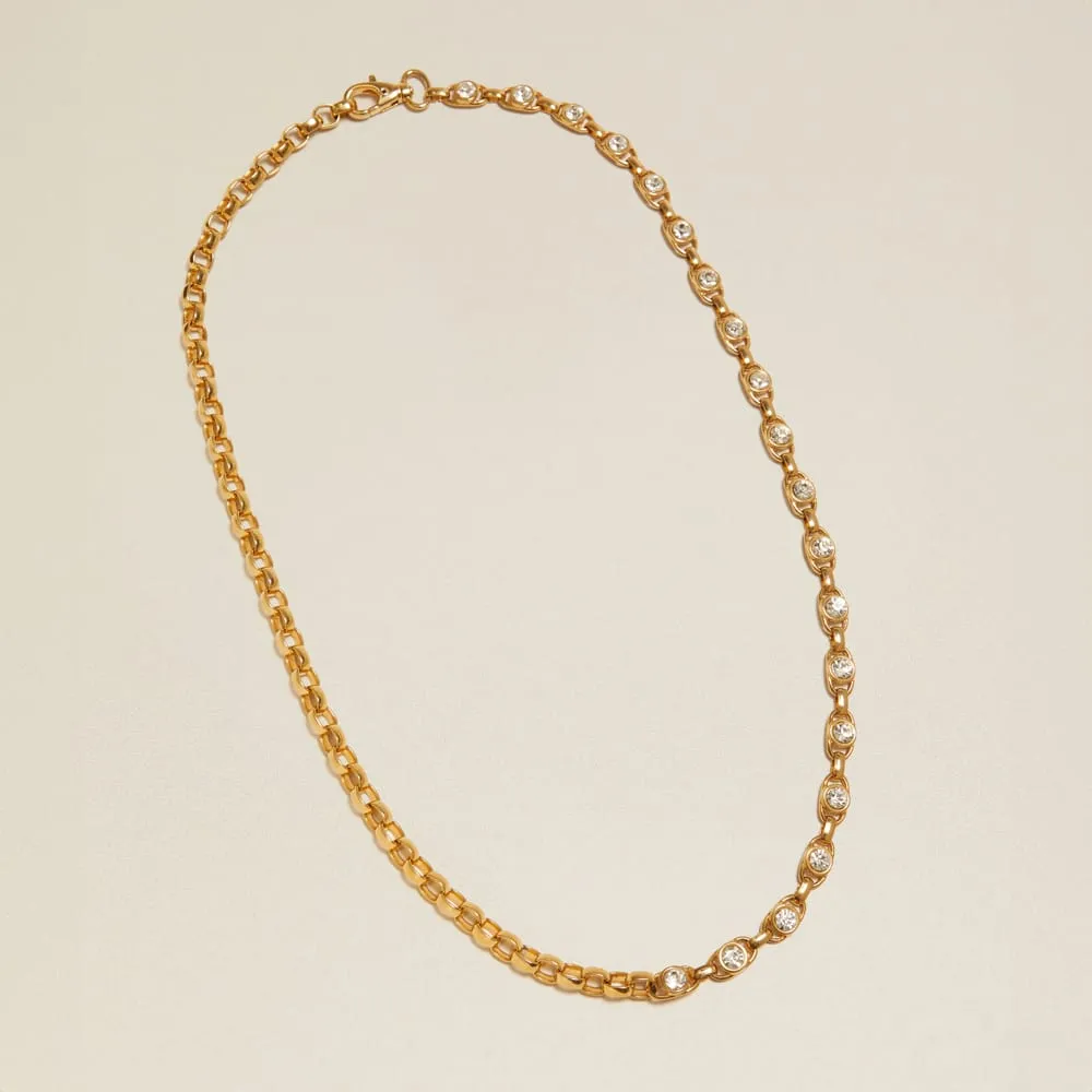 Orelia Vintage Chunky Crystal kædebælte guld