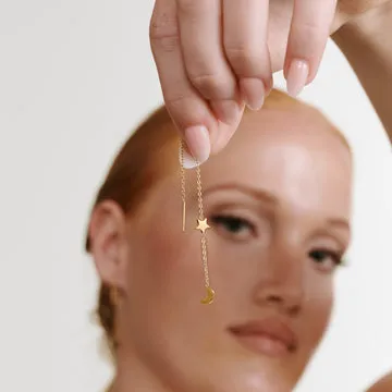 TIMI OF SWEDEN Unni Chain øreringe sølv kæde 10,5 cm