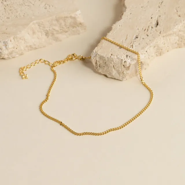 Sisi Copenhagen Sia Mini Panzer Golden ankelkæde 23+5 cm