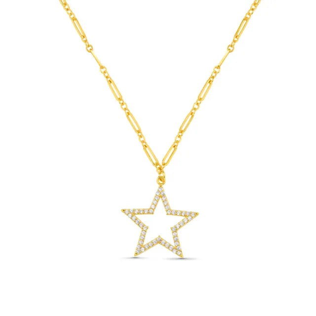 Orelia Crystal Cut-Out Star halskæde forgyldt