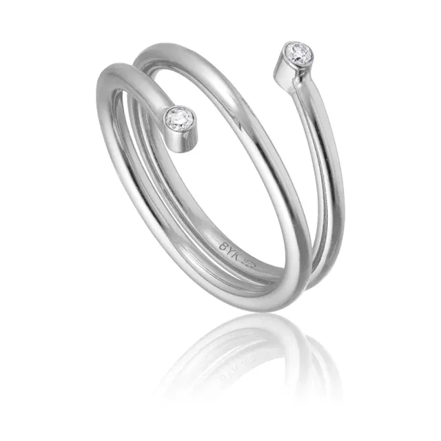 Bykjaergaard Infinity spiral ring sølv med diamanter 0,06 ct