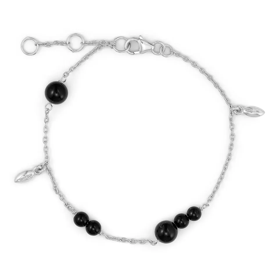 Bykjaergaard Berries armbånd sølv med sort onyx