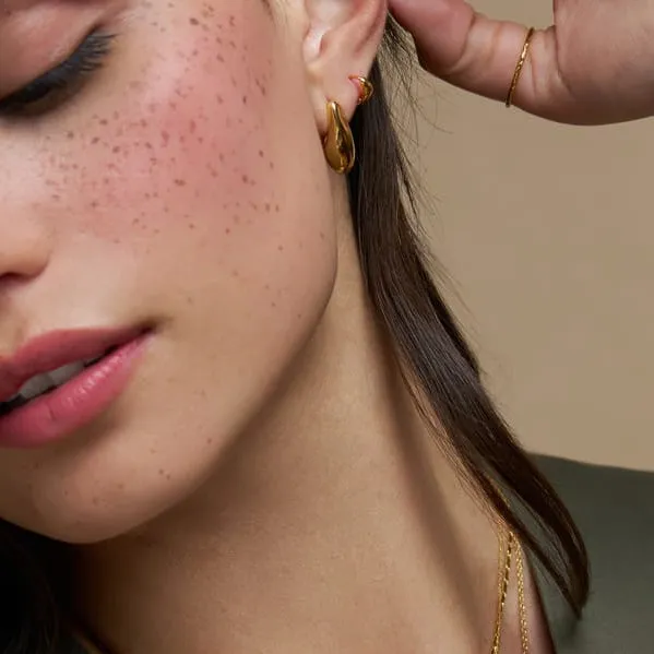 Orelia Organic Teardrop Stud øreringe guld forgyldte