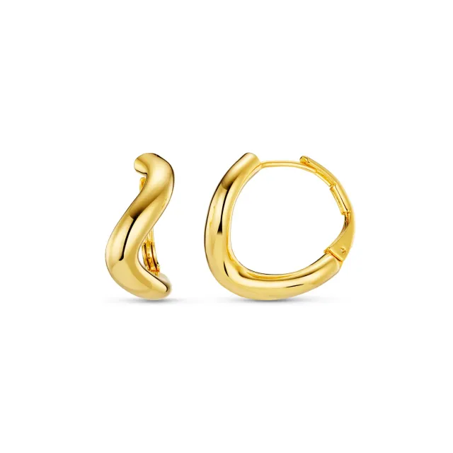Orelia Round Wave Chunky Hoop øreringe forgyldt
