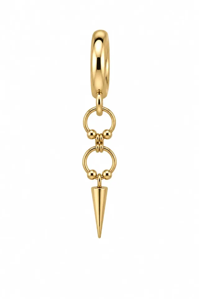 Wos Kelly single ørering guld stål 6,6 cm