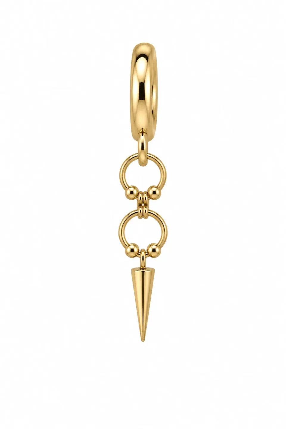 Wos Kelly single ørering guld stål 6,6 cm