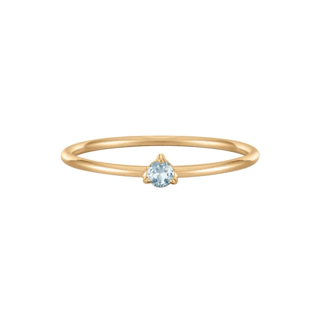Bykjaergaard Fine ring i 14 kt guld med aquamarin str. 56