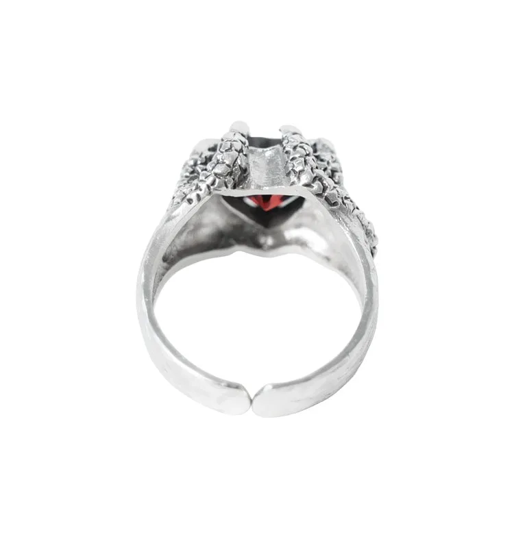 Wos Agnes ring 925 sølv rødt hjerte