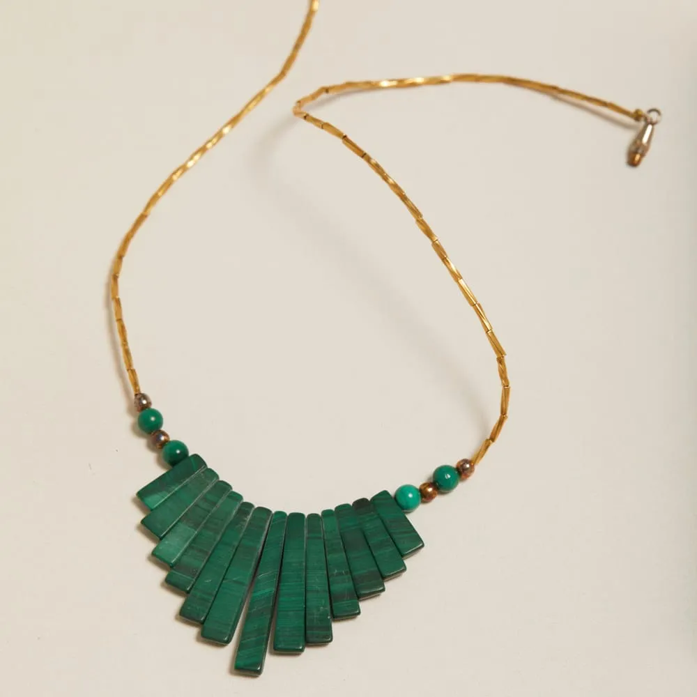 Orelia Vintage Statement Malachite halskæde grøn