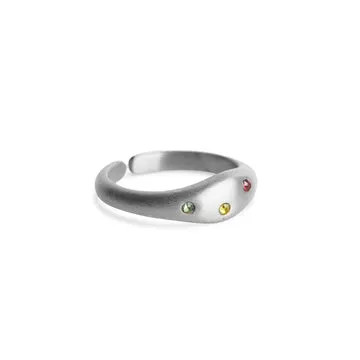 TIMI OF SWEDEN Eline crystal ring stål str. 17,5