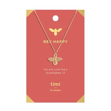 TIMI OF SWEDEN Bee Halskæde Forgyldt 42+7 cm