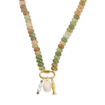 TIMI OF SWEDEN My Ocean Bead halskæde forgyldt 40 cm