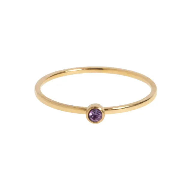 TIMI OF SWEDEN Chakra krystal ring stål str 17