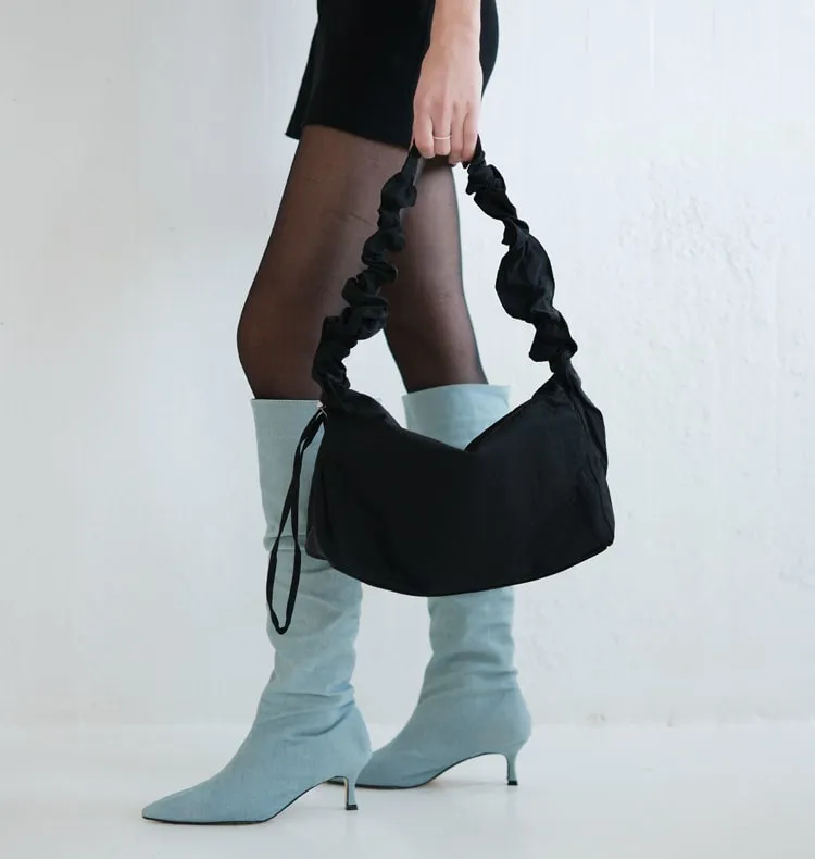 Wos Tilda taske sort nylon crossbody 36 cm