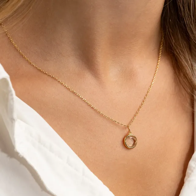 Sisi Copenhagen Ava White Topaz vedhæng forgyldt hvid topas