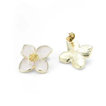 TIMI OF SWEDEN Alora Flower stud øreringe forgyldt