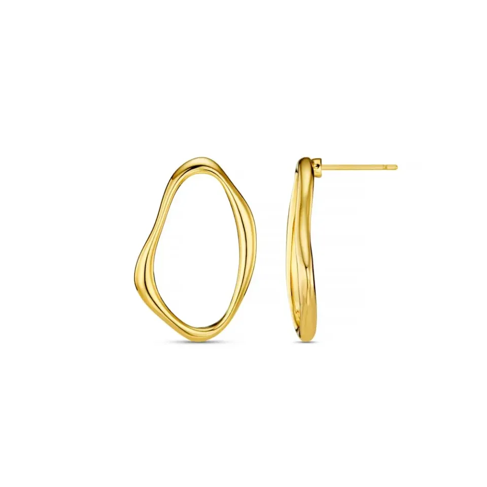 Orelia Open Organic Oval øreringe guld statement