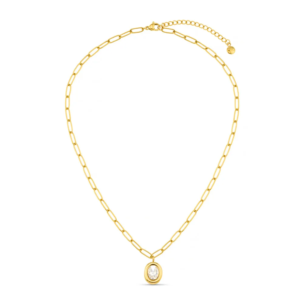 Orelia LUXE Crystal Pendant Chain halskæde guld