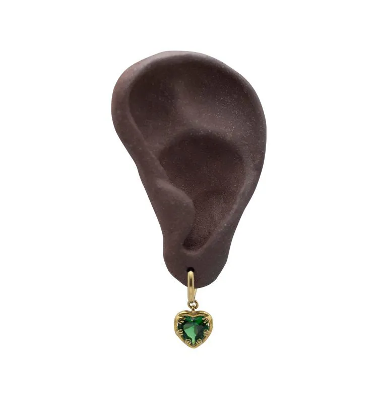 Wos Up Claw Heart single ørering forgyldt grøn