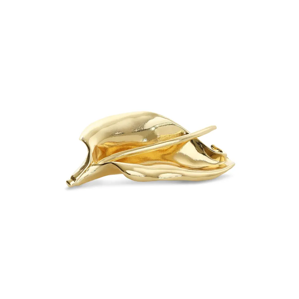 TIMI OF SWEDEN Leslie abstrakt broche guld 73 mm