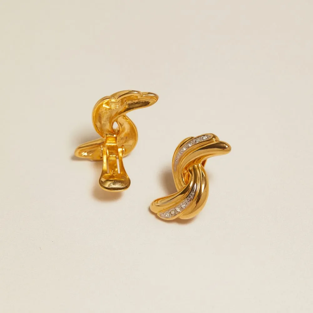 Orelia Vintage Pavé Wave clip-on øreringe krystal