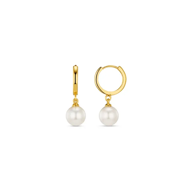 Orelia Pearl Drop huggie øreringe guld med perle