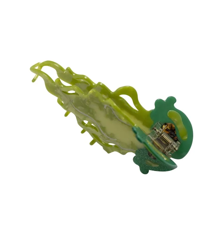 Wos Jellyfish hårspænde grøn 12,8 cm