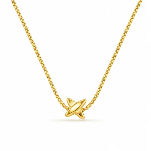 Orelia LUXE Polished Cross halskæde forgyldt guld kors