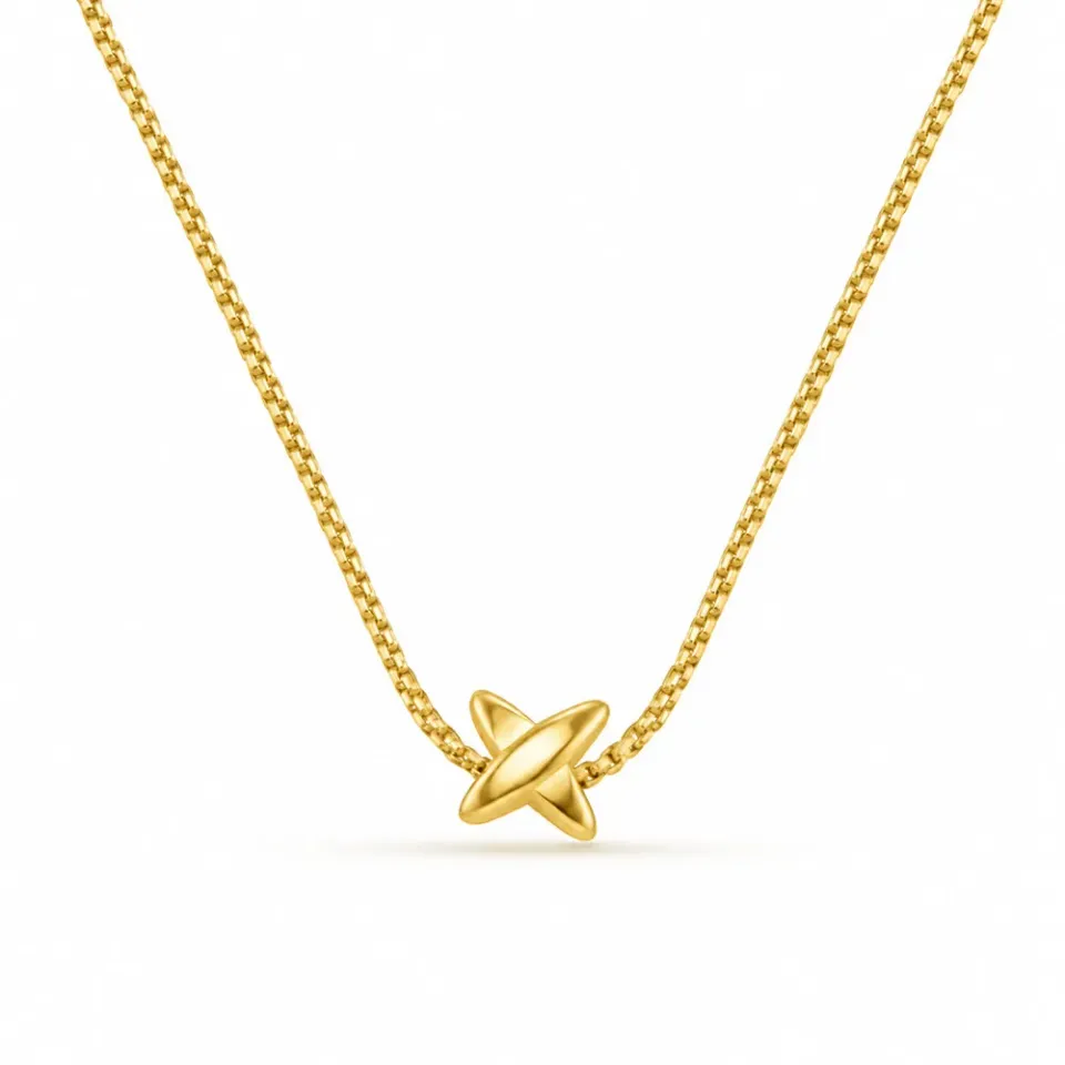 Orelia LUXE Polished Cross halskæde forgyldt guld kors