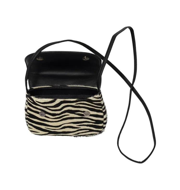 Wos Marianne håndtaske zebra 18 cm kohud
