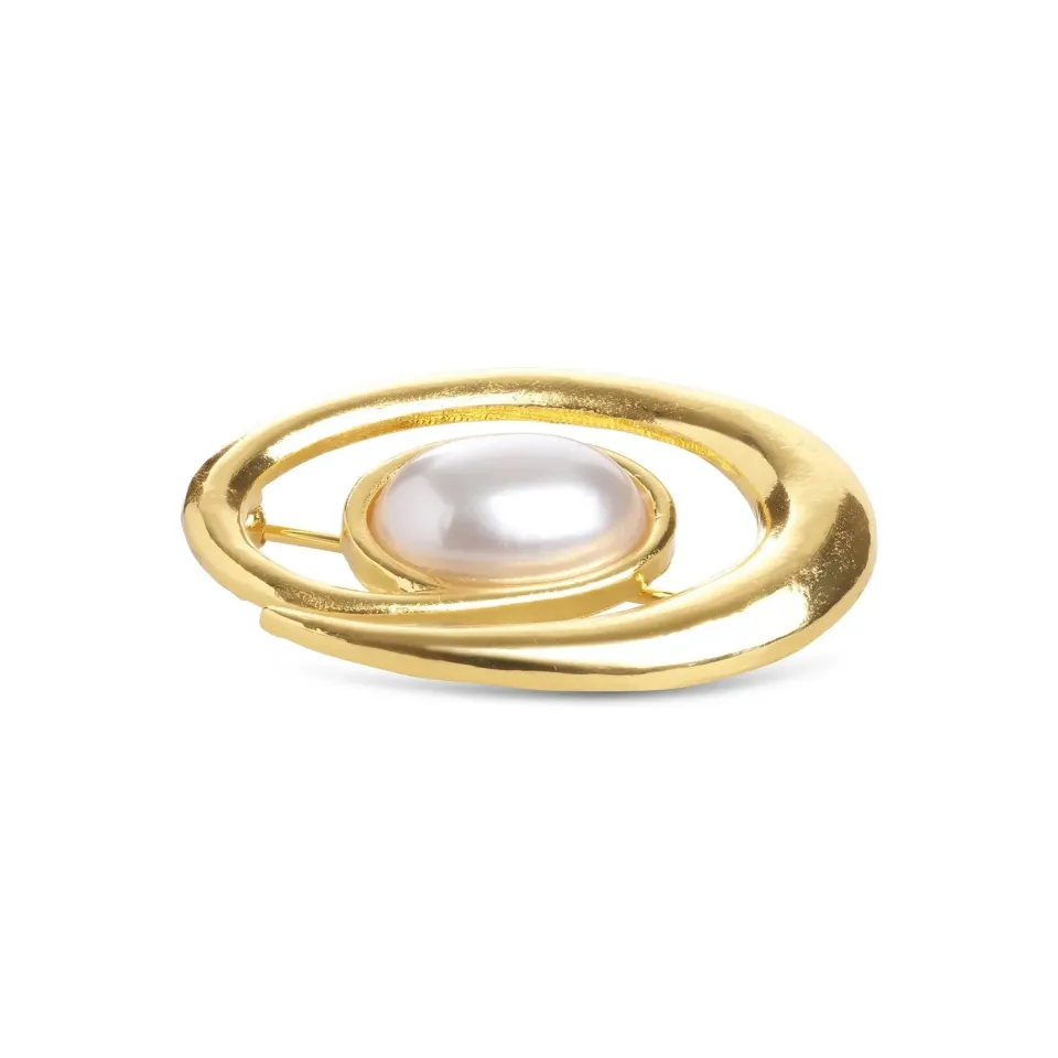 TIMI OF SWEDEN Morgana perlebroche guld 44 mm