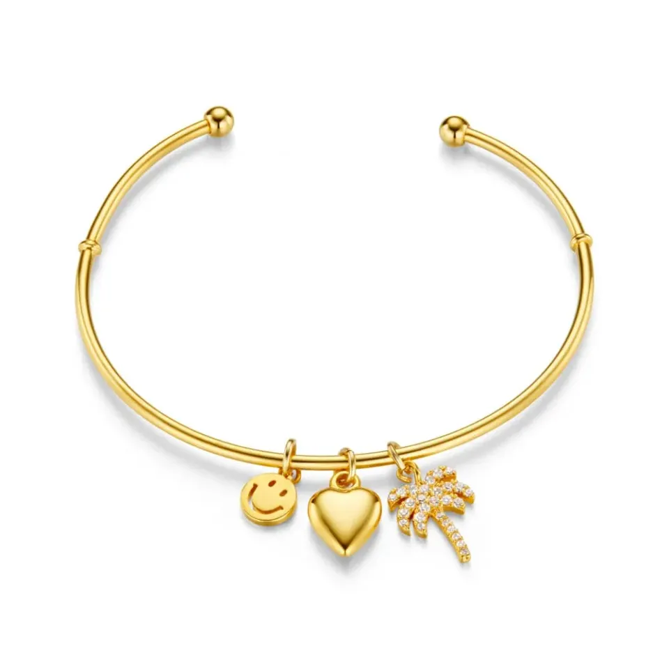 Orelia Eclectic Mixed Charm bangle forgyldt