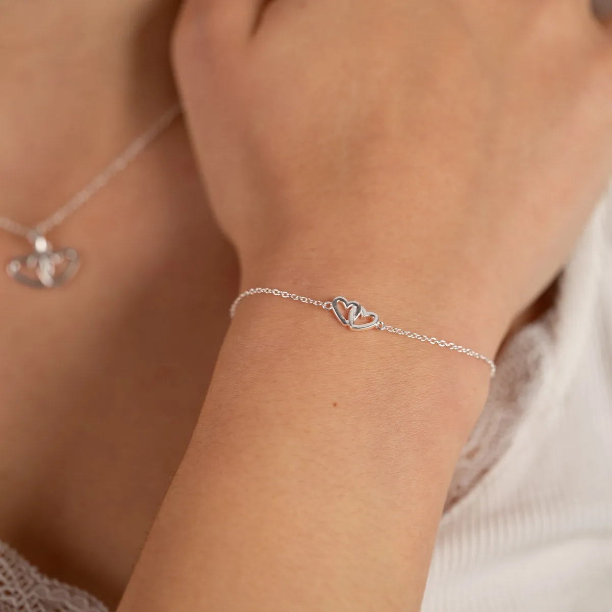 Sisi Copenhagen Adora armbånd sølv hjerter 16+4 cm