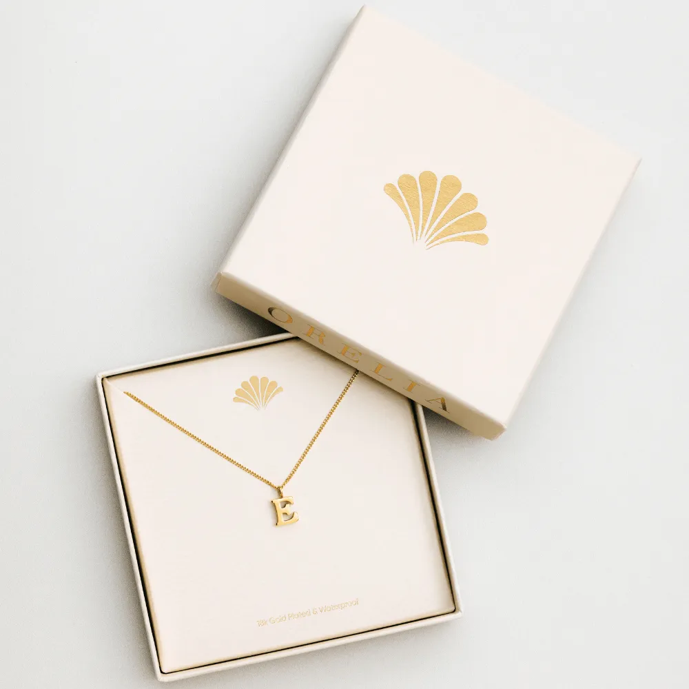 Orelia LUXE E Initial halskæde guld