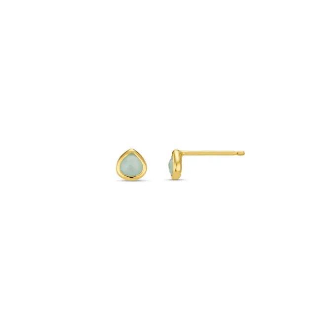 Orelia LUXE Amazonite stud øreringe guld med ædelsten