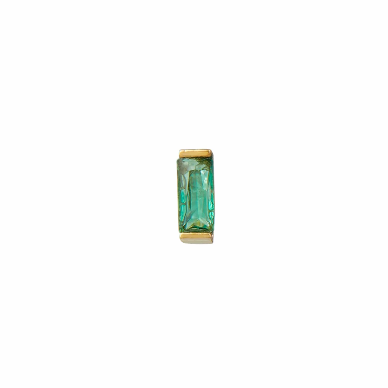 Orelia Emerald Baguette labret piercing guld smaragd