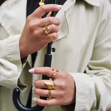 Timi of Sweden Ida Metal Bead ring stål guld 10 mm