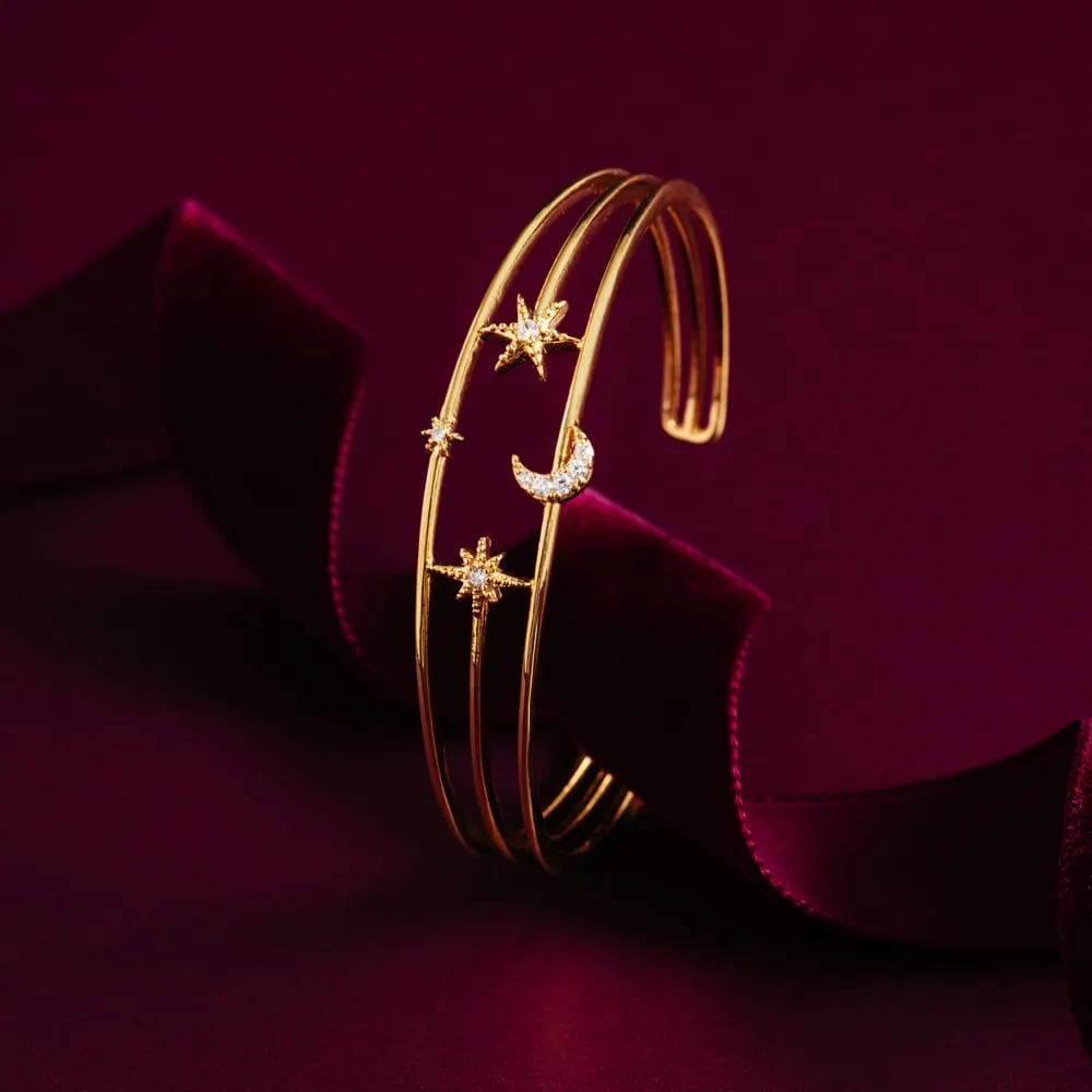 Orelia Celestial Crystal Multi-Row armbånd guld åben