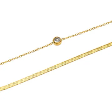 TIMI OF SWEDEN Solvej Duo Armbånd Stål 17+5 cm