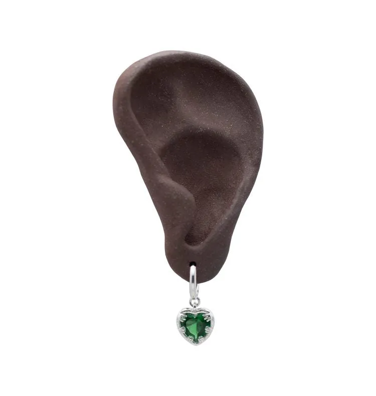 Wos Veja Claw Heart single ørering grøn sølv