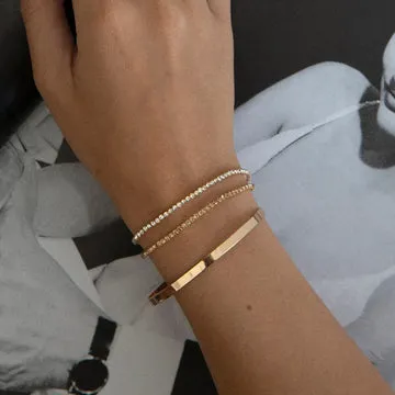 TIMI OF SWEDEN Essential Bangle armbånd sølv justerbar