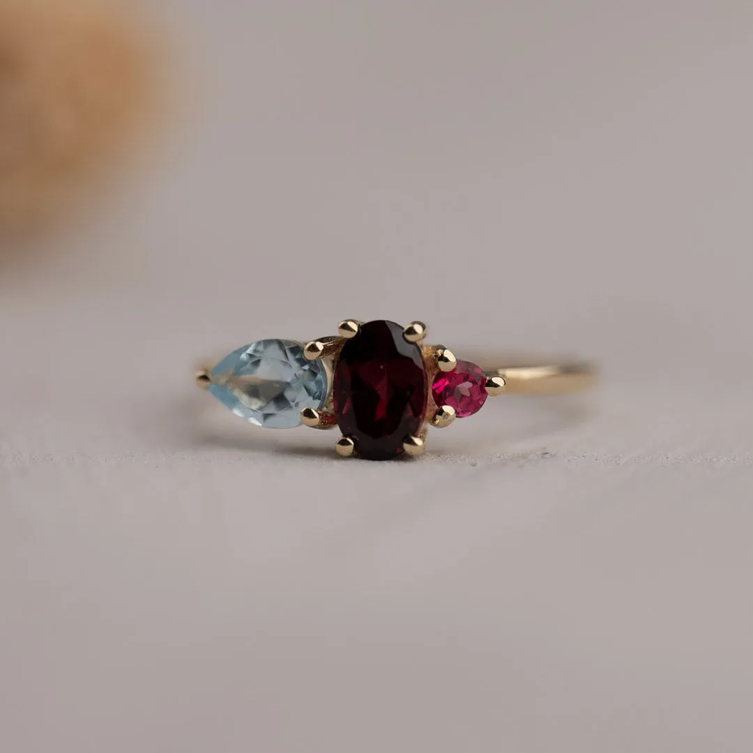 Sisi Copenhagen Gem Cluster ring guld topas str. 50-62